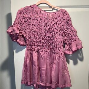 Pink Smocked Women's Top